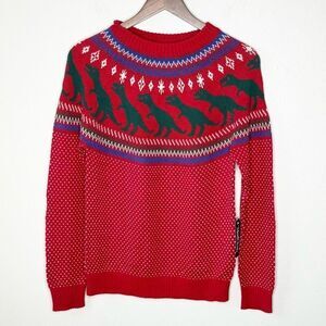 Modcloth Dinosaur T Rex Fair Isle Crew Neck Sweater - NWT - Women’s US XS